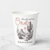 Desert Wild West Western 1e verjaardag Papieren Bekers (Achterkant)
