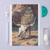 Desert Wildflower Skull, Zuidwestelijke thema Tissuepapier (Craft)