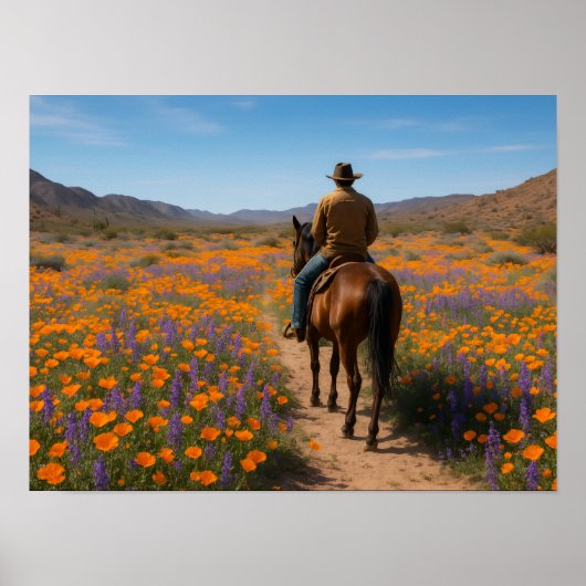Desert Wildflowers Greeting Card - Spring Western  Poster (Voorkant)