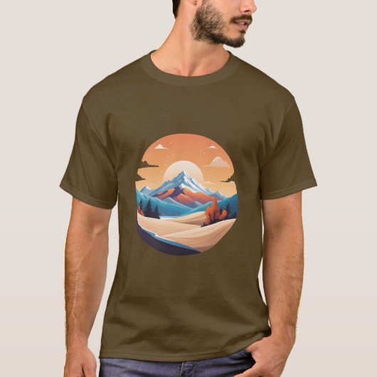 Desert Window to Snowy Peaks Art. T-shirt (Voorkant)