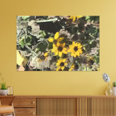 Desert Yellow Flowers Stretted Canvas Print (Insitu (Woonkamer))
