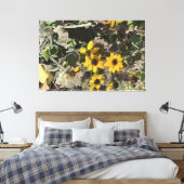 Desert Yellow Flowers Stretted Canvas Print (Insitu (Slaapkamer))