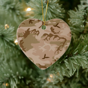 Desert Zand Camouflage Heart Ornament