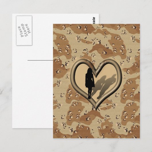 DesertCamo Vrouw vermist manAnsichtkaart Briefkaart (Voorkant / Achterkant)