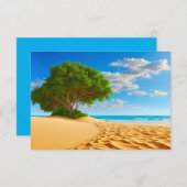 Deserted Tropical Island Sandy Beach  Bedankkaart (Voorkant / Achterkant)