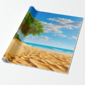 Deserted Tropical Island Sandy Beach  Cadeaupapier (Uitgerold)