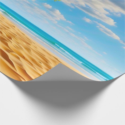 Deserted Tropical Island Sandy Beach  Cadeaupapier (Hoek)