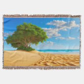 Deserted Tropical Island Sandy Beach Deken (Voorkant)
