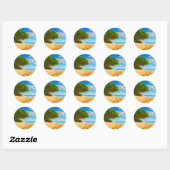 Deserted Tropical Island Sandy Beach  Ronde Sticker (Vel)