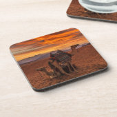 Deserts | Bactrian Camel Egypt Sand Dune Bier Onderzetter (Linkerzijde)