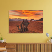 Deserts | Bactrian Camel Egypt Sand Dune Canvas Afdruk (Insitu (Woonkamer))