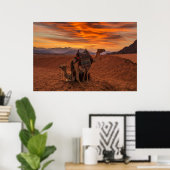 Deserts | Bactrian Camel Egypt Sand Dune Poster (Thuiskantoor)