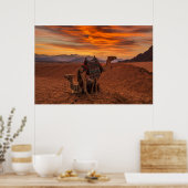 Deserts | Bactrian Camel Egypt Sand Dune Poster (Keuken)