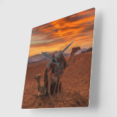 Deserts | Bactrian Camel Egypt Sand Dune Vierkante Klok (Hoek)