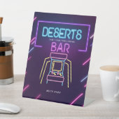 Deserts Bar Neon Arcade Videospellen Verjaardagsbo Reclamebord Met Voetstuk (Insitu)