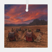 Deserts | Camels Sinai Mountains Egypt Glas Ornament (Achterkant)