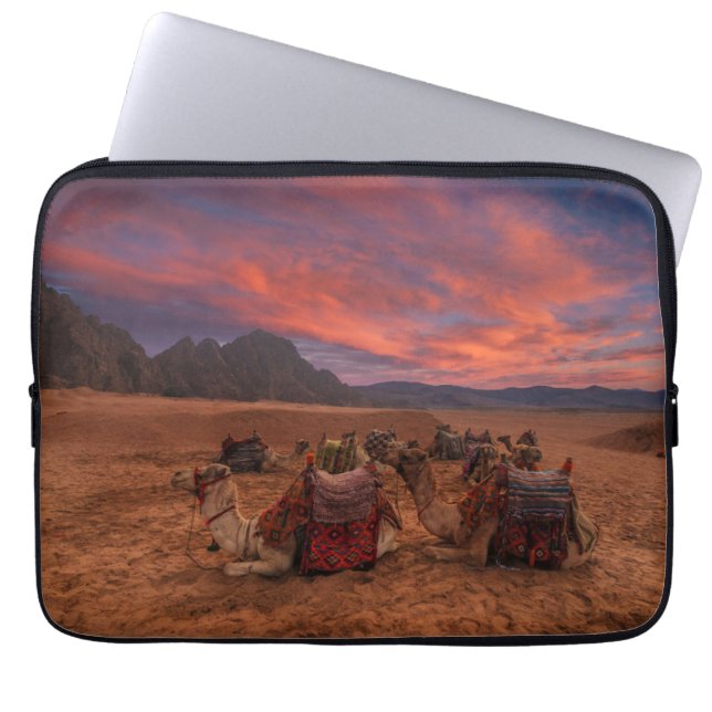 Deserts | Camels Sinai Mountains Egypt Laptop Sleeve (Voorkant)