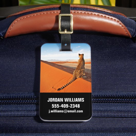 Deserts Cheetah Savannah Desert Bagagelabel (Voorkant Insitu 2)