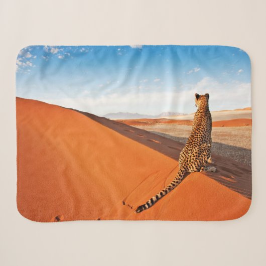 Deserts Cheetah Savannah Desert Sherpa Deken (Voorkant (horizontaal))