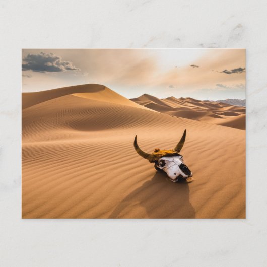 Deserts | Cow Skull Rippled Sand Dunes Briefkaart (Voorkant)