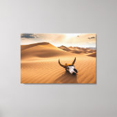 Deserts | Cow Skull Rippled Sand Dunes Canvas Afdruk (Voorkant)