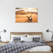 Deserts | Cow Skull Rippled Sand Dunes Canvas Afdruk (Insitu (Slaapkamer))
