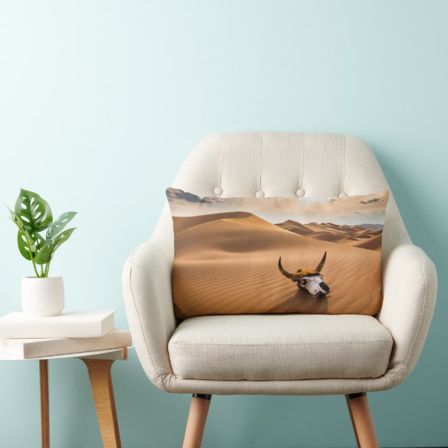 Deserts | Cow Skull Rippled Sand Dunes Kussen (Stoel)