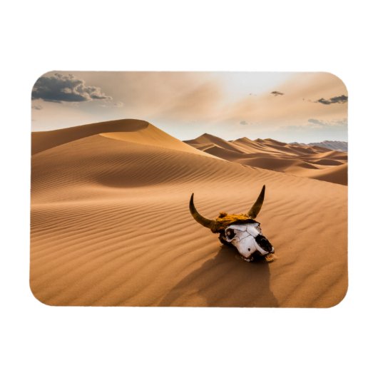 Deserts | Cow Skull Rippled Sand Dunes Magneet (Horizontaal)