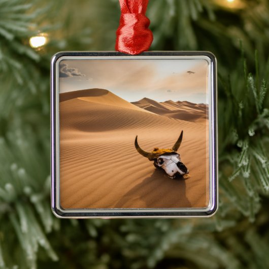 Deserts | Cow Skull Rippled Sand Dunes Metalen Ornament (Boom)