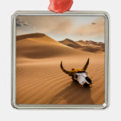 Deserts | Cow Skull Rippled Sand Dunes Metalen Ornament (Voorkant)