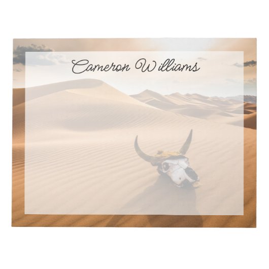 Deserts | Cow Skull Rippled Sand Dunes Notitieblok (Voorkant)