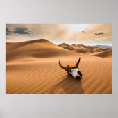 Deserts | Cow Skull Rippled Sand Dunes Poster (Voorkant)