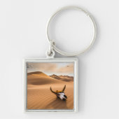 Deserts | Cow Skull Rippled Sand Dunes Sleutelhanger (Voorkant)