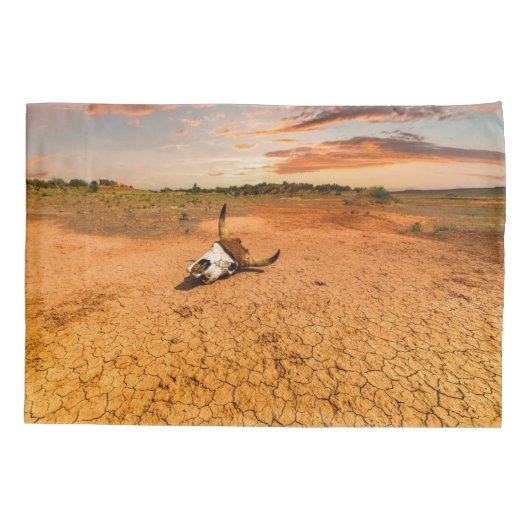 Deserts | Desert with Cow Skull Kussensloop (Achterkant)