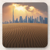 Deserts Dubai's Skyline View from Sand Dune Bier Onderzetter (Voorkant)
