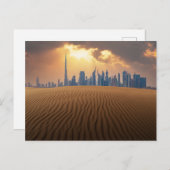 Deserts | Dubai's Skyline View from Sand Dune Briefkaart (Voorkant / Achterkant)