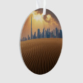 Deserts | Dubai's Skyline View from Sand Dune Ornament (voorkant)
