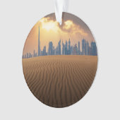 Deserts | Dubai's Skyline View from Sand Dune Ornament (voorkant)