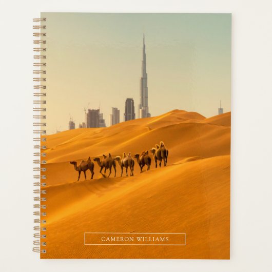 Deserts Dubai's Skyline View with Camels Planner (Voorkant)