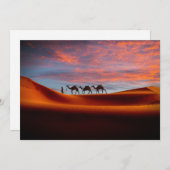 Deserts Man & Camels in the Sand Dunes Bedankkaart (Voorkant / Achterkant)