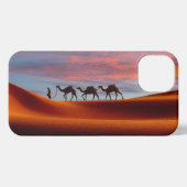 Deserts Man & Camels in the Sand Dunes iPhone Hoesje (Achterkant horizontaal)