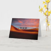 Deserts | Man & Camels in the Sand Dunes Kaart (Gele Bloem)