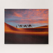 Deserts Man & Camels in the Sand Dunes Legpuzzel (Horizontaal)