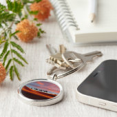 Deserts Man & Camels in the Sand Dunes Sleutelhanger (Zijkant)