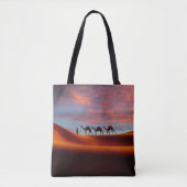 Deserts Man & Camels in the Sand Dunes Tote Bag (Voorkant)