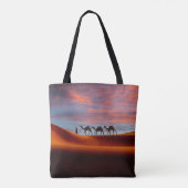 Deserts Man & Camels in the Sand Dunes Tote Bag (Achterkant)