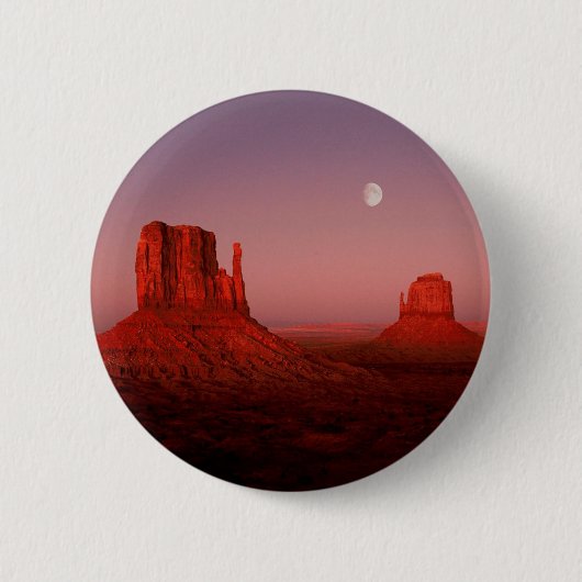 Deserts Moonrise Monument Valley Utah Ronde Button 5,7 Cm (Voorkant)
