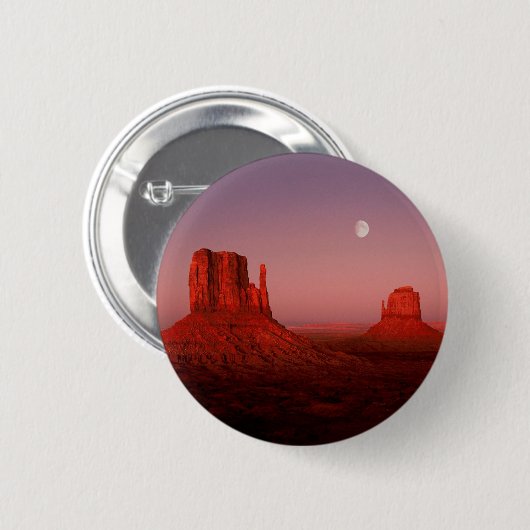 Deserts Moonrise Monument Valley Utah Ronde Button 5,7 Cm (Voorkant /achterkant)