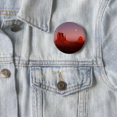 Deserts Moonrise Monument Valley Utah Ronde Button 5,7 Cm (In situ)