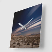 Deserts | Navarre Bardenas Desert at Night Vierkante Klok (Hoek)